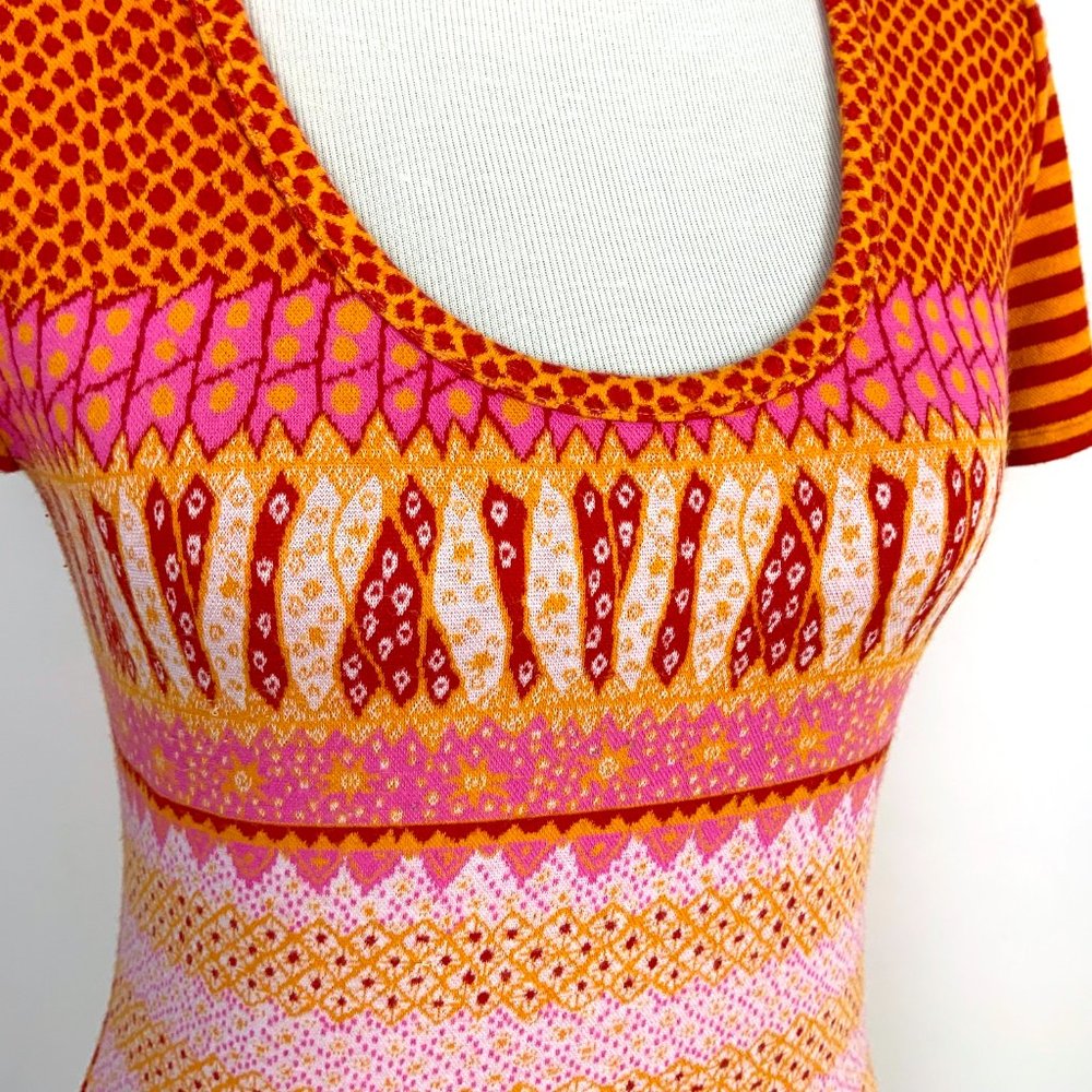 KENZO Jeans Vintage Y2K Modal Knit Multicolor Top Tee Sz XL (M) - Picture 2 of 16